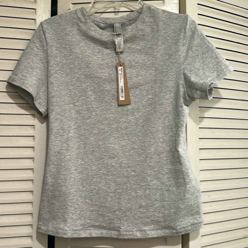 SKIMS Cotton Jersey T-Shirt NWT heather grey